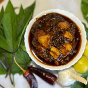 “Homemade gongura chicken pickle South Indian style